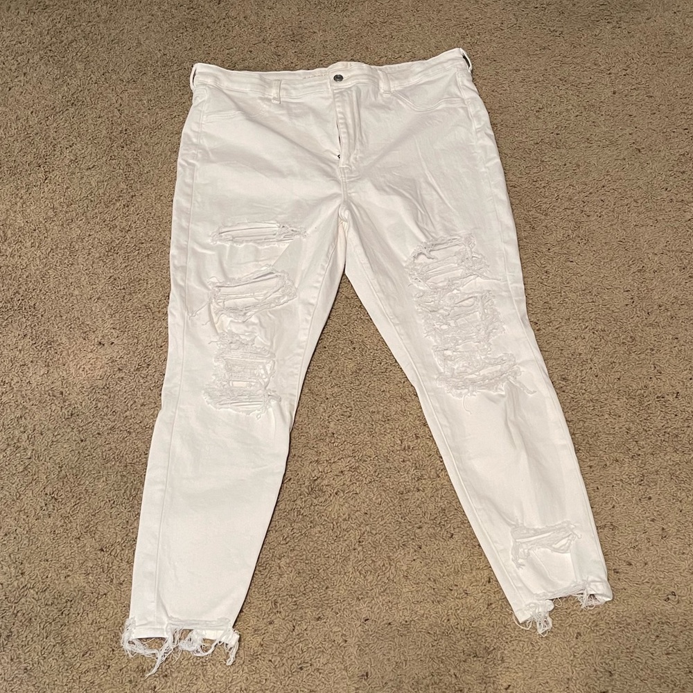 AE Ne(x)t Level Stretch Super Hi-Rise CurvyJeggings- White, 22 Short